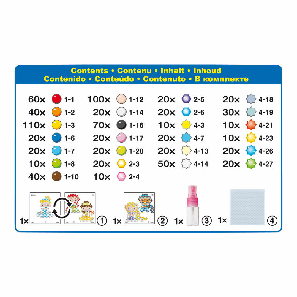 Aquabeads Disney Princess Star Beads Set, Craft Set Licensed, Craft Beads, Motif Templates, Princess, 800 Beads, 31606