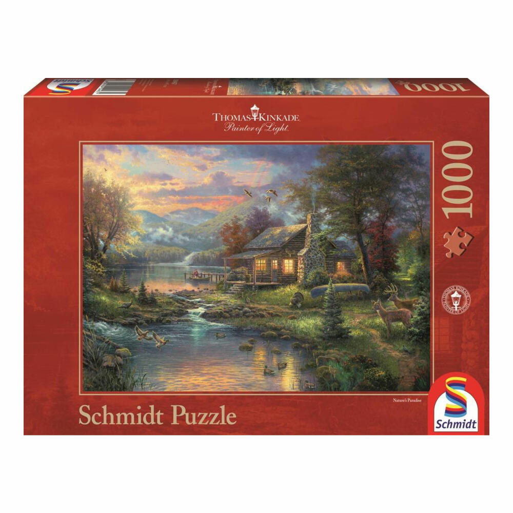 Schmidt Spiele In the Natural Paradise, Puzzle, Adult Puzzle, Thomas Kinkade, 1000 Pieces, 59467