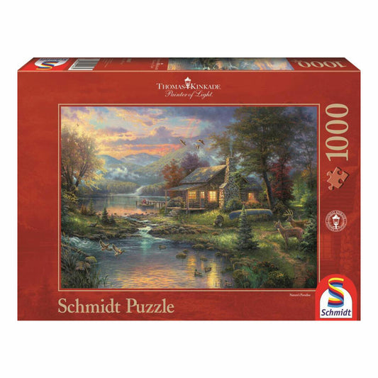 Schmidt Spiele Im Naturparadies, Puzzle, Erwachsenenpuzzle, Thomas Kinkade, 1000 Teile, 59467