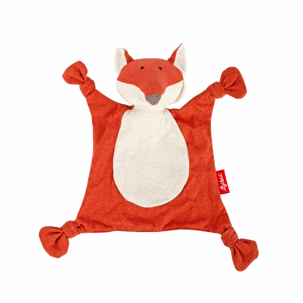 sigikid Jersey-Tuch Fuchs Tiny Tissues, Schnuffeltuch, Schmusetuch, Kuscheltuch, Baumwolle, Orange, 26 cm, 39795