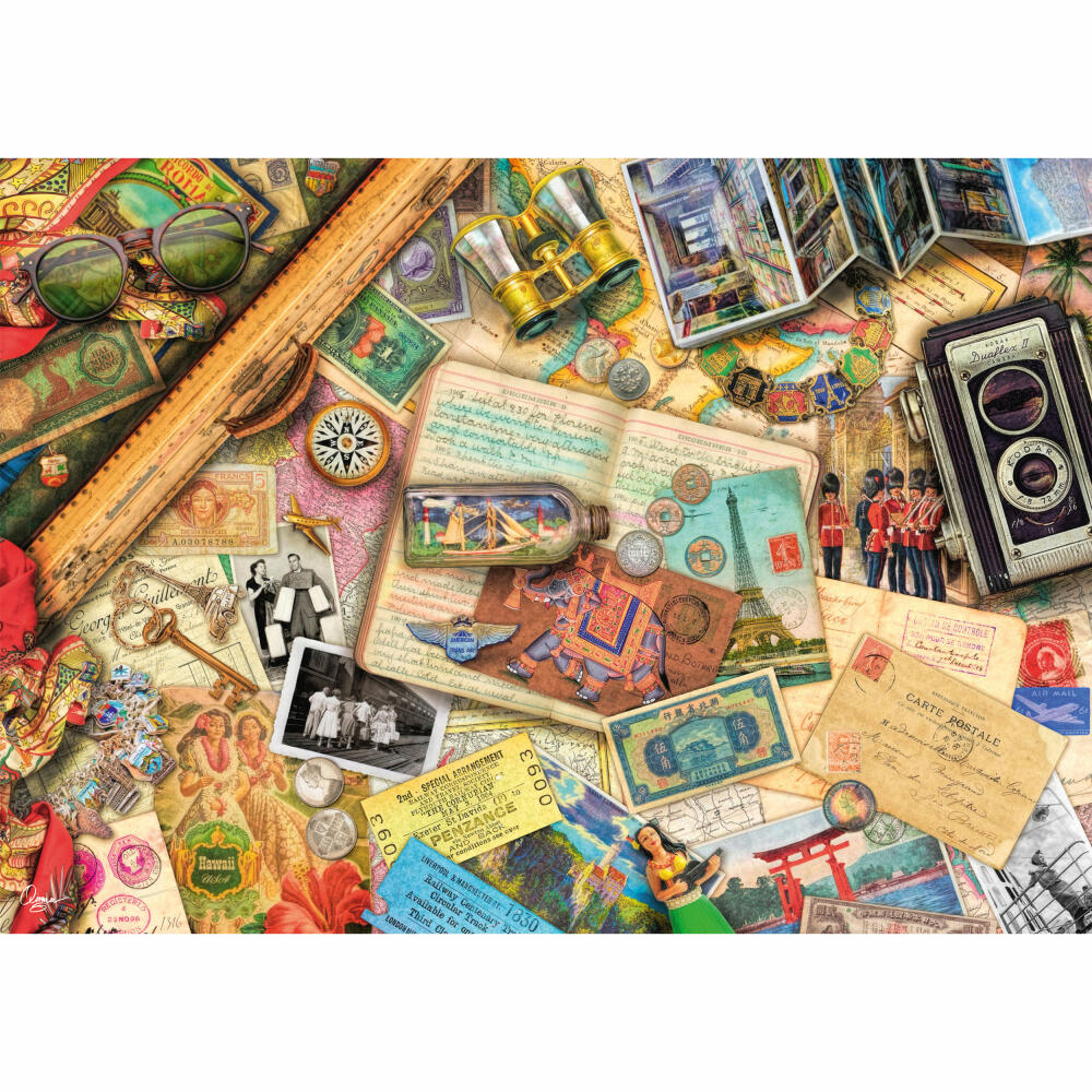 Schmidt Spiele Aufgetischt: Reise-Erinnerungen, Aimee Stewart, Erwachsenenpuzzle, Puzzle, ab 12 Jahre, 1000 Teile, 57581