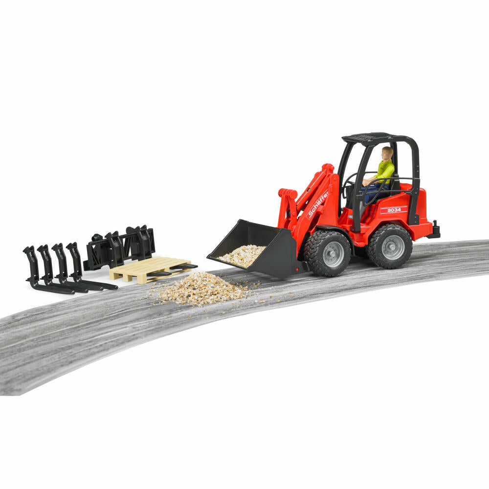 Bruder Agriculture Schäffer Hoflader 2034, with figure, wheel loader, model vehicle, model vehicle, toy, 02191