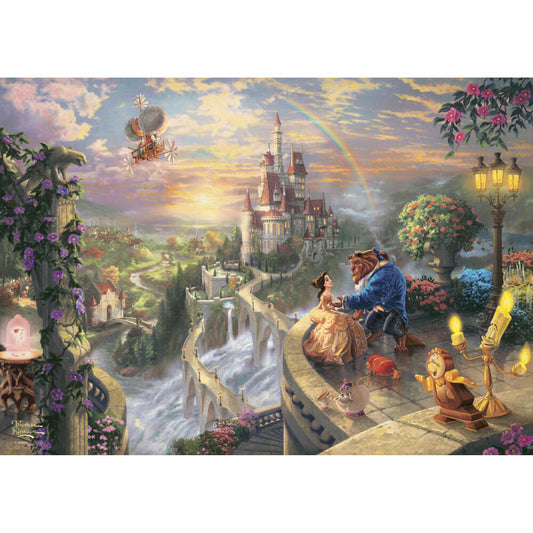 Schmidt Spiele Disney Beauty and the Beast, Thomas Kinkade, Puzzle, Erwachsenenpuzzle, Nostalgiedose, 500 Teile, 59926