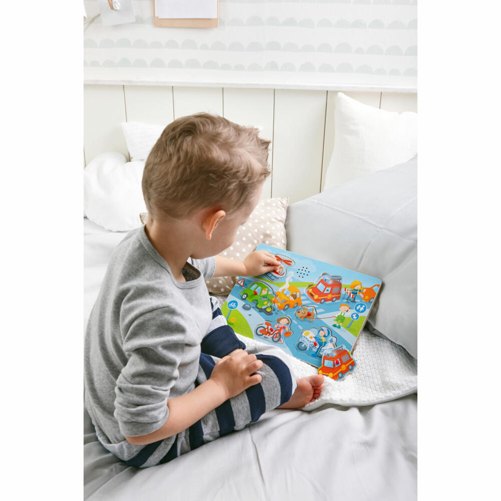 HABA Sound-Puzzle In der Stadt, Greifpuzzle, Kinder Spielzeug, Ab 2 Jahre, 303180