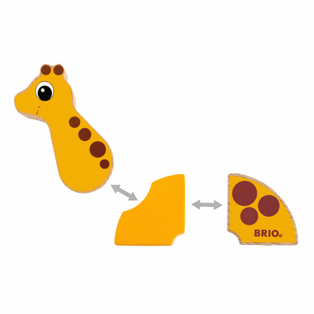 BRIO Magnet-Tiere Elefant und Giraffe, 6-tlg., Magnetisches Spielzeug, Holzspielzeug, Kleinkind, 30284