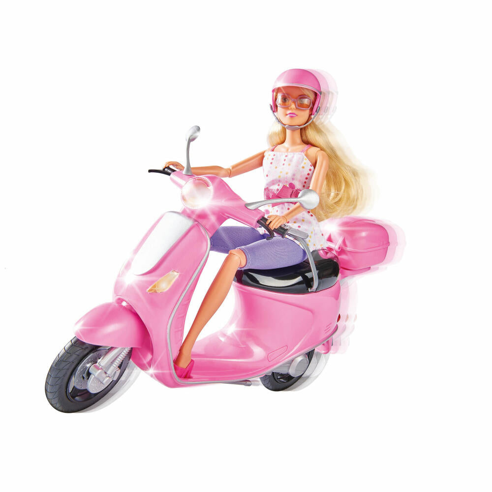 Simba Steffi Love Chic City Scooter, Scooter, Moped, with Helmet Compartment, Doll, Toy, 29 cm, 105730282