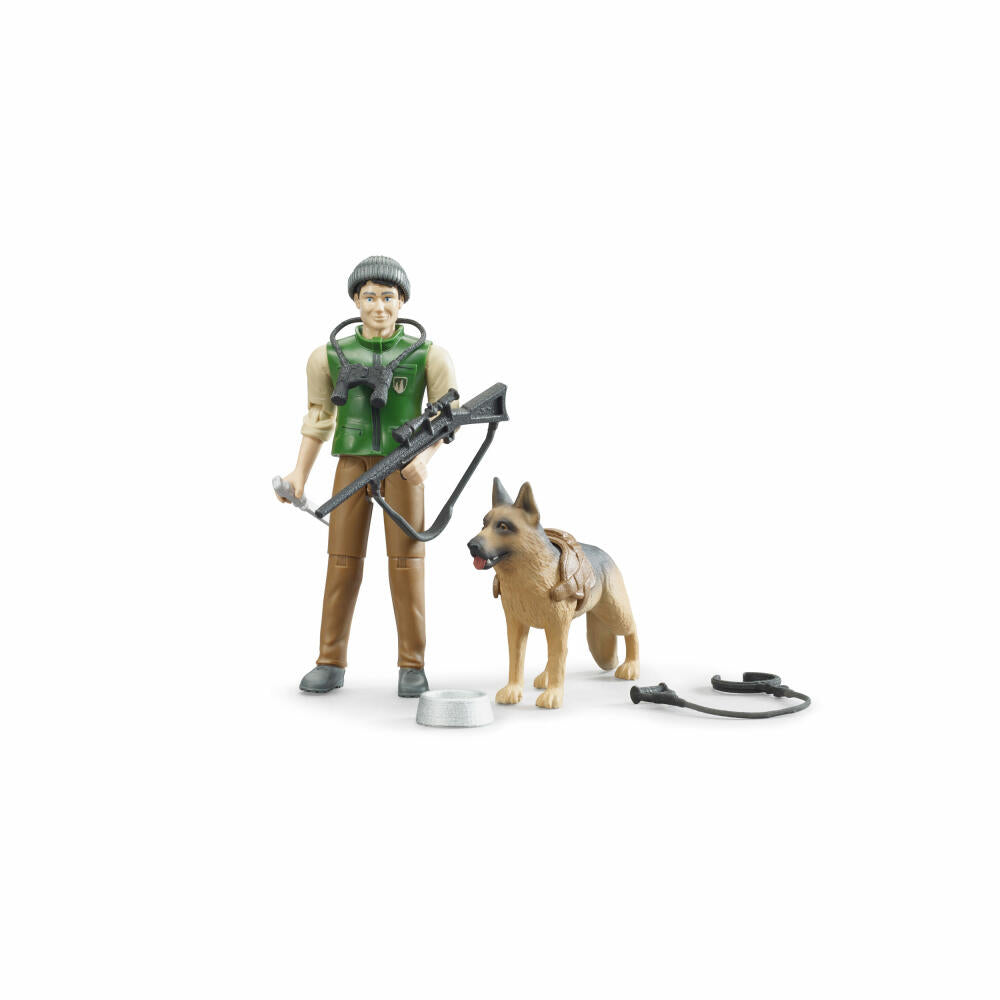 Bruder bworld Förster, 8-tlg., Hund, Ausrüstung, Spiel Figur, Zubehör, Spielzeug, 62660
