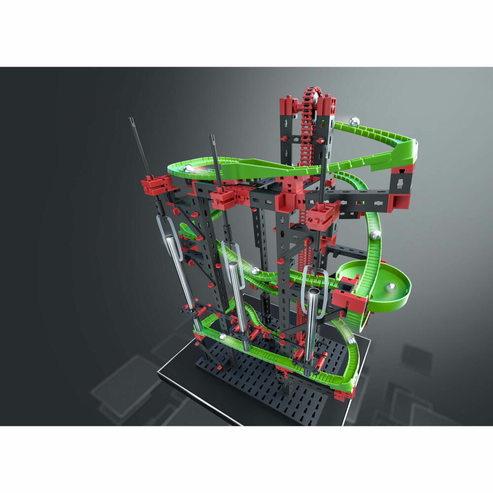 fischertechnik Profi Dynamic M, 550-tlg., Rolling Action, Kugelbahn, Motorikspielzeug, Baukasten, 533872