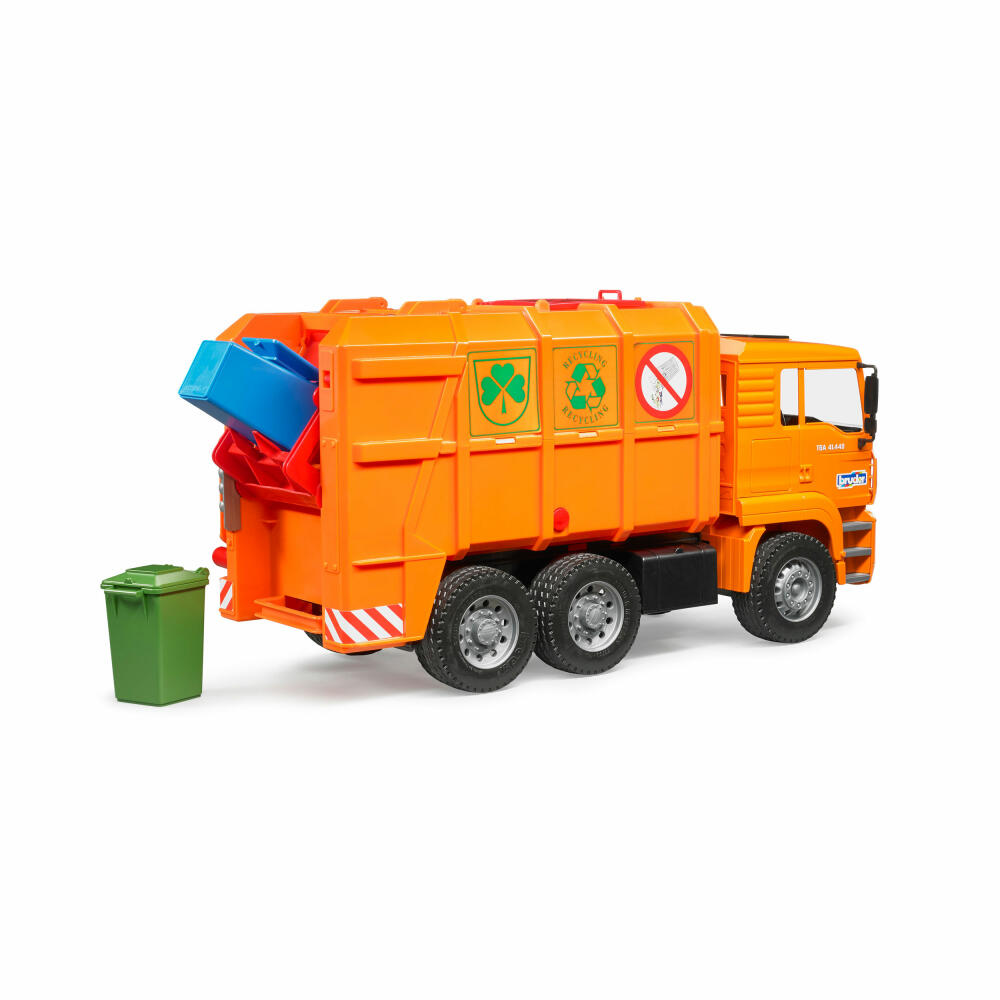 Bruder Commercial Vehicles MAN TGA Garbage Truck Orange, Garbage Truck, Model Vehicle, Model Vehicle, Toy, 02760