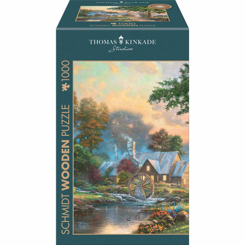 Schmidt Spiele Puzzle Am alten Mühlenbach, Thomas Kinkade, Holzpuzzle, Erwachsenenpuzzle, 1000 Teile, 59797