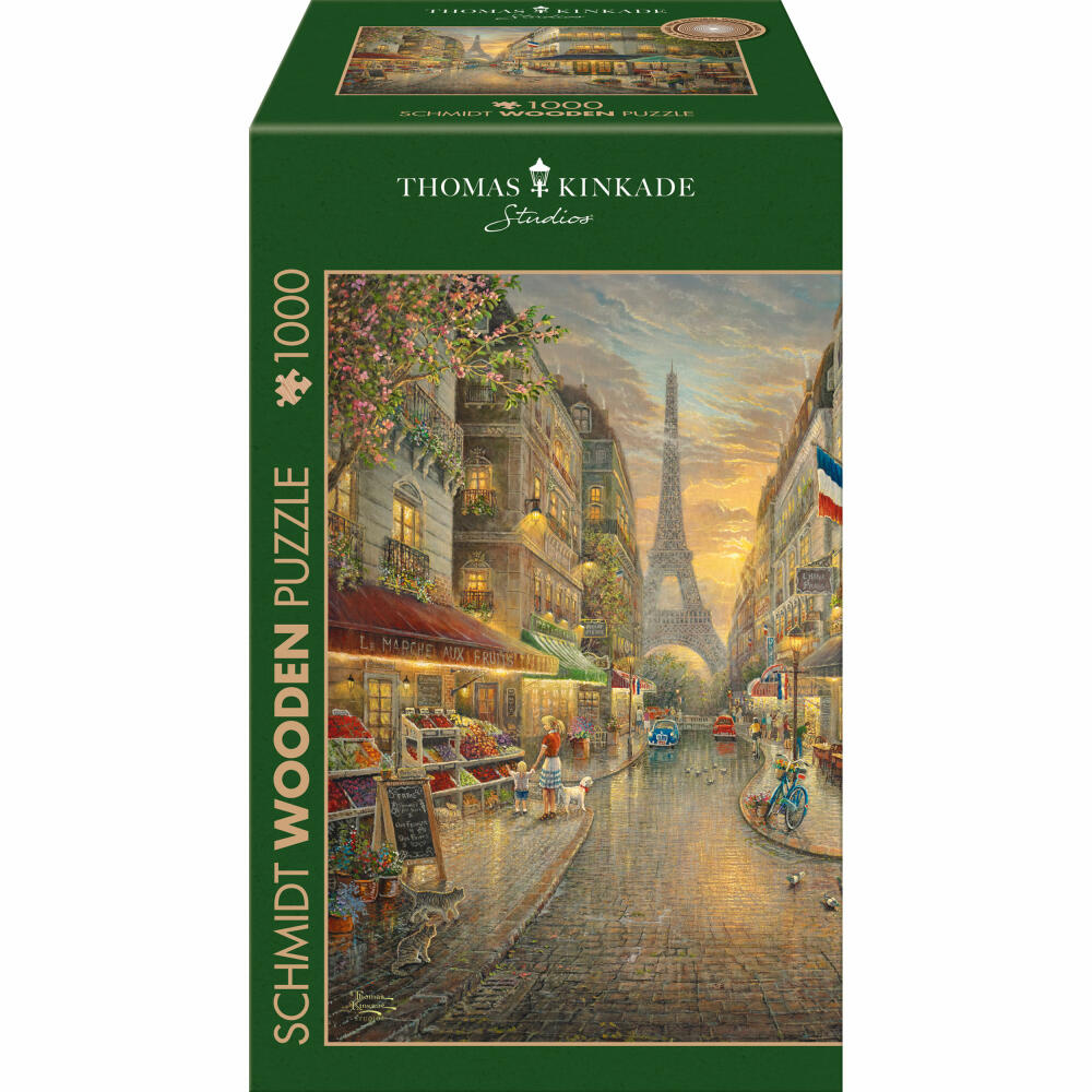 Schmidt Spiele Puzzle Malerisches Paris, Thomas Kinkade, Holzpuzzle, Erwachsenenpuzzle, 1000 Teile, 59798