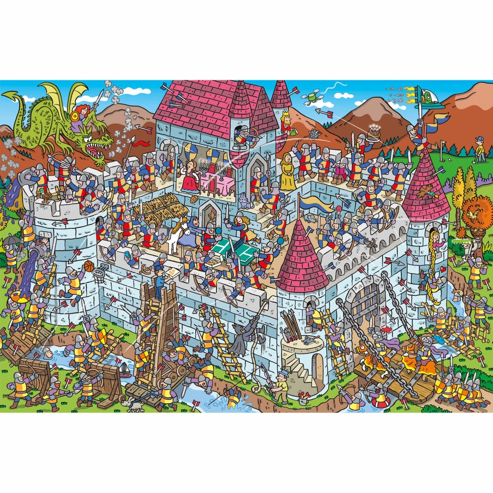Schmidt Spiele Blick in die Ritterburg, Kinderpuzzle, Kinder Puzzle, ab 8 Jahre, 200 Teile, 56453