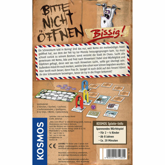 KOSMOS Bitte nicht öffnen - Bissig!, Mitbringspiel, Würfelspiel, Kinderspiel, Familienspiel, ab 8 Jahren, 712655