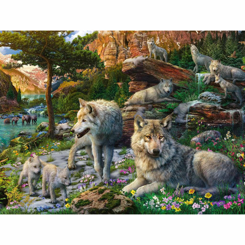 Ravensburger Puzzle Wolfsrudel im Frühlingserwachen, Erwachsenenpuzzle, 1500 Teile, 12000719