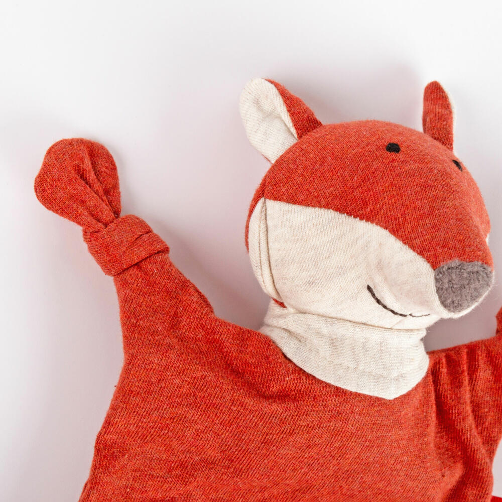 sigikid Mini Jersey-Tuch Fuchs Tiny Tissues, Schnuffeltuch, Schmusetuch, Kuscheltuch, Baumwolle, Orange, 18 cm, 39835