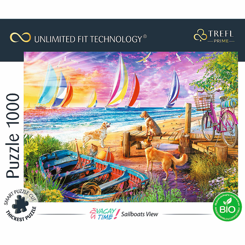 Trefl Puzzle UFT Vacay Time: View of Sailboats, 1000 pieces, 68.3 x 48 cm, 10697