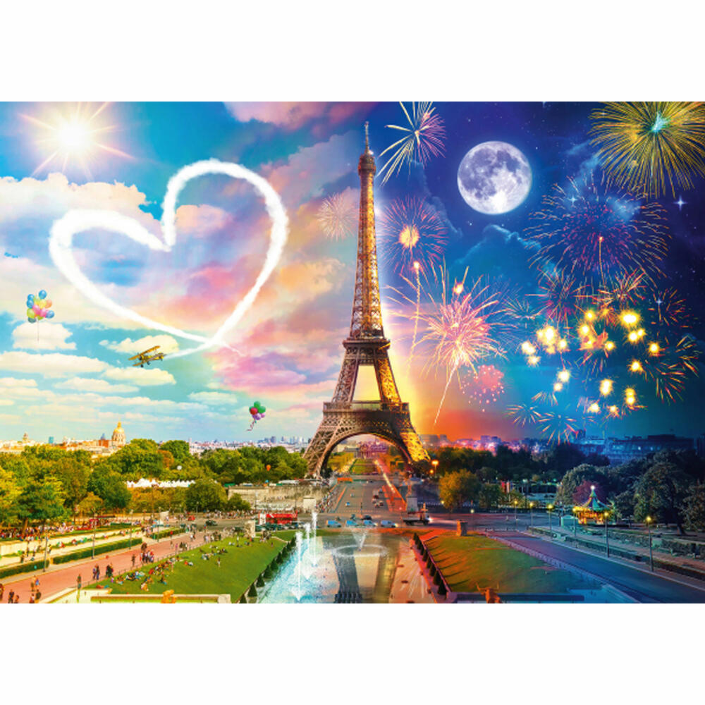 Schmidt Spiele Puzzle Paris Tag und Nacht, Erwachsenenpuzzle, Standard, 2000 Teile, 58941