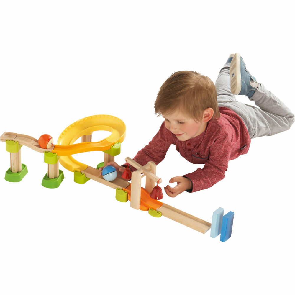 HABA Kullerbü Ball Track Klingeling, Wooden Ball Track, Wooden Blocks, Wooden Track, Beech, Metal, 302060