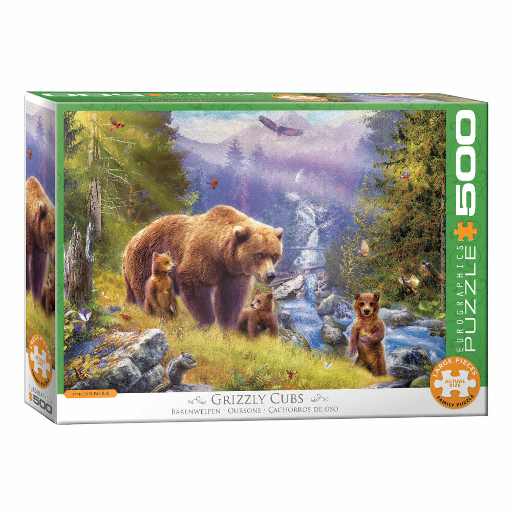 Eurographics Puzzle Grizzly Bärwelpen Jan Patrik, 500 Teile, 68 x 48 cm, 6500-5546
