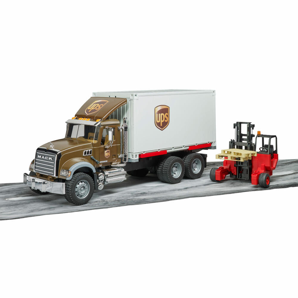Bruder Commercial Vehicles MACK Granite UPS Logistics Truck, with Forklift, Model Vehicle, Model Vehicle, Toy, 02828