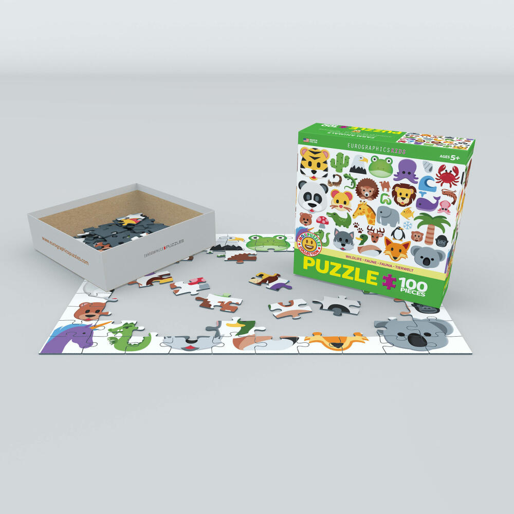 Eurographics Puzzle Emojipuzzle-Wildtiere, 100 Teile, 48 x 33 cm, 6100-5395