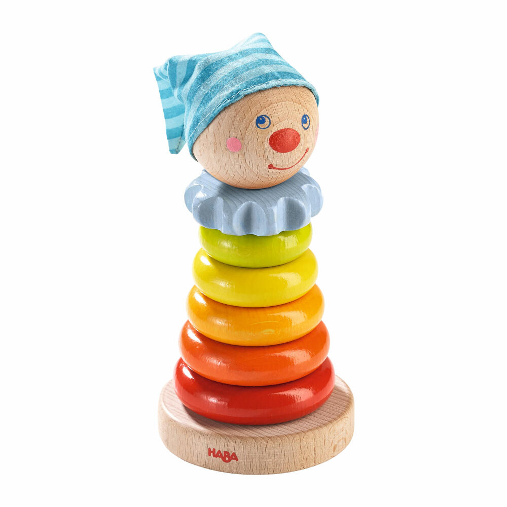 HABA Steckspiel Kasper, 8-tlg., Stapelspiel, Sortierspiel, Holzspielzeug, 302913