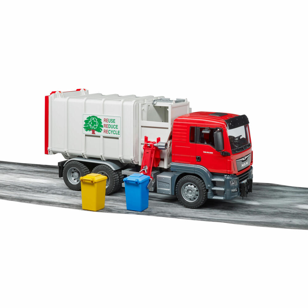 Bruder Commercial Vehicles MAN TGS Side Loader Garbage Truck, Garbage Truck, Model Vehicle, Model Vehicle, Toy, 03761