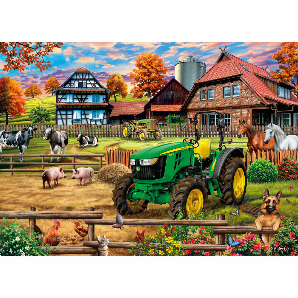 Schmidt Spiele Puzzle John Deere Farm with Tractor 5050E, Adult Puzzle, Premium, 1000 Pieces, 58534
