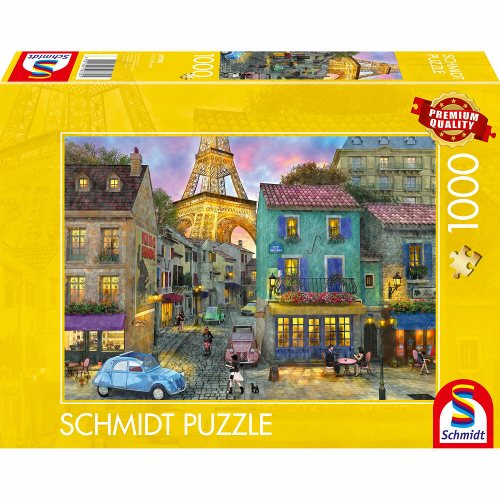 Schmidt Spiele Puzzle In den Straßen von Paris, Standard, Erwachsenenpuzzle, 1000 Teile, 59780
