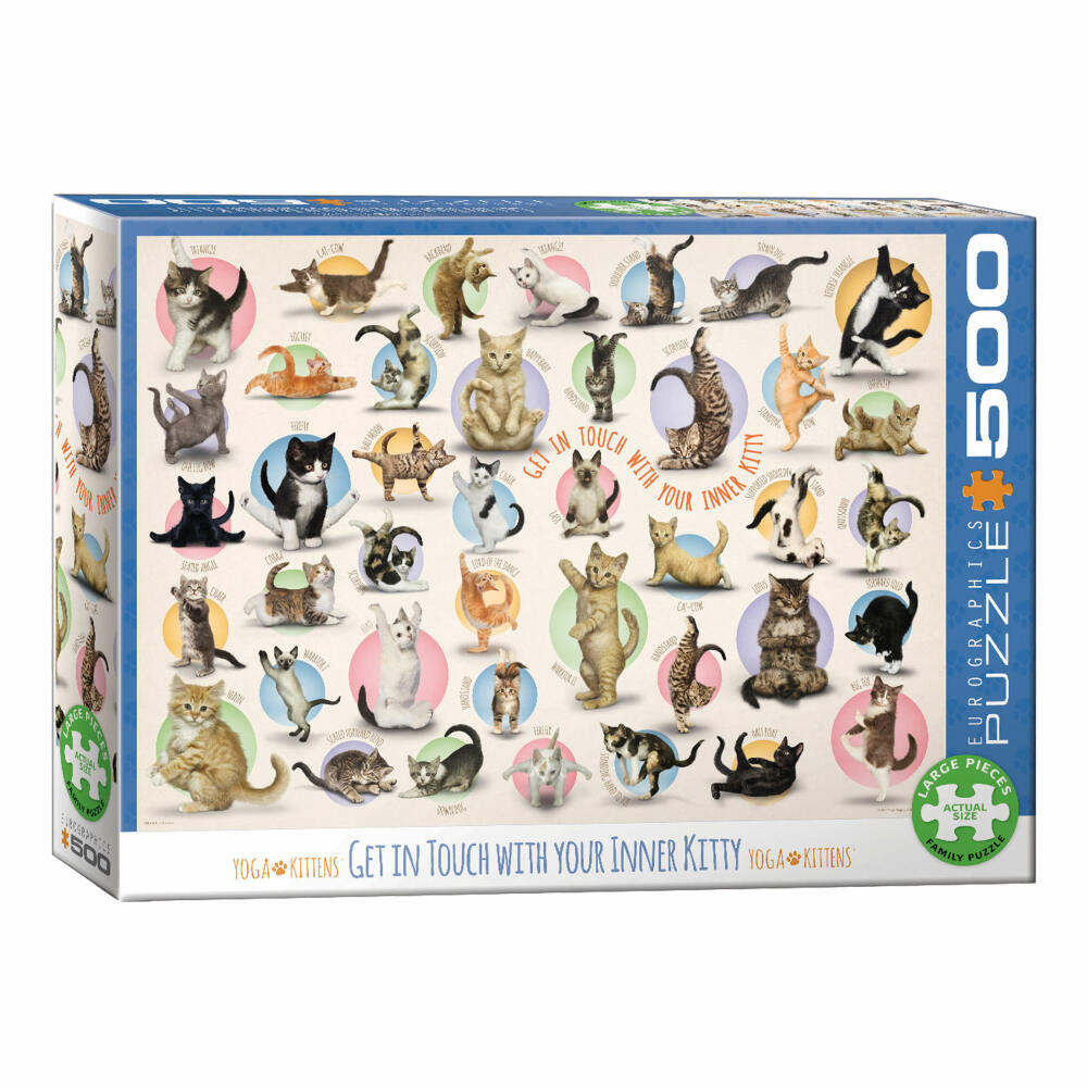 Eurographics Puzzle Yoga Kätzchen, Katzen, 500 Teile, 68 x 48 cm, 6500-0991