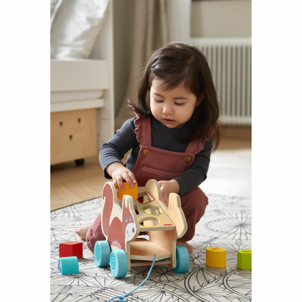 HABA Pull-along figure squirrel, pull-along toy, pull-along animal, toy, from 12 months, 1306938001