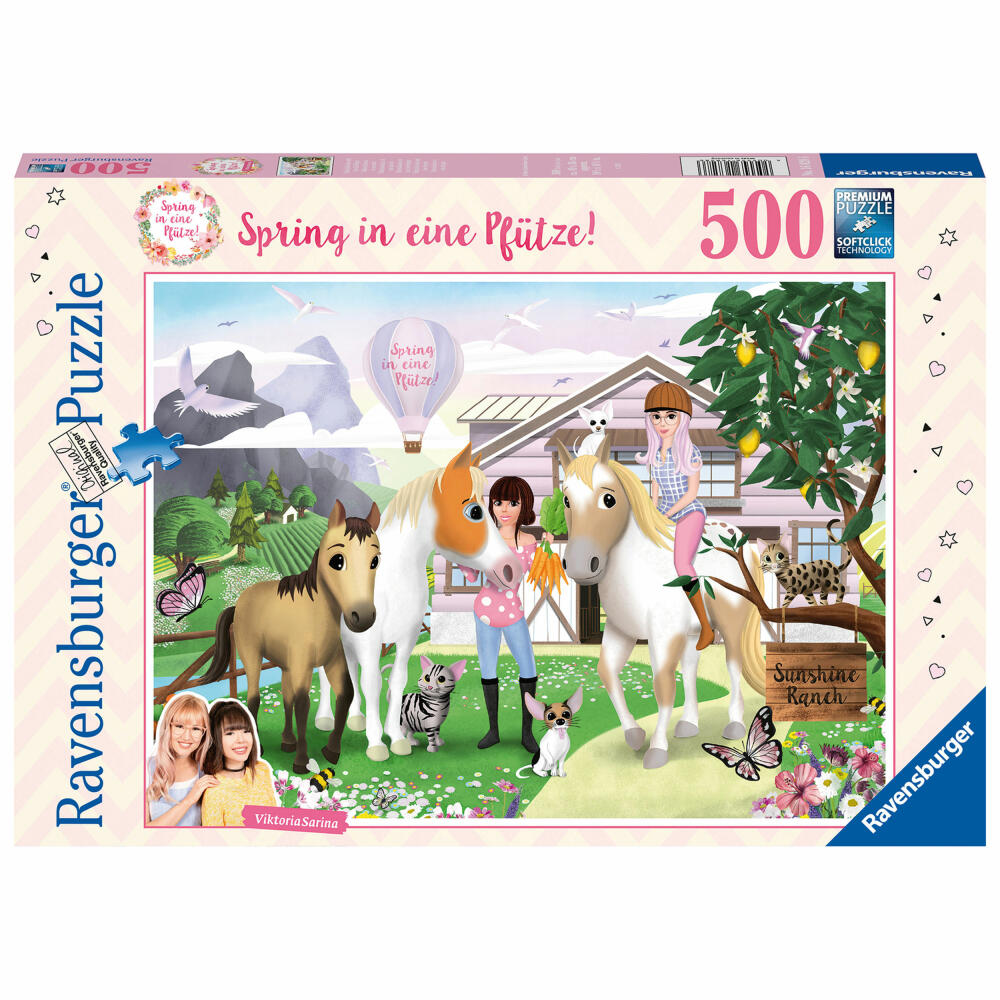 Ravensburger Puzzle Jump in a Puddle, Adult Puzzle, Adult Puzzles, Standard, 500 Pieces, 16828