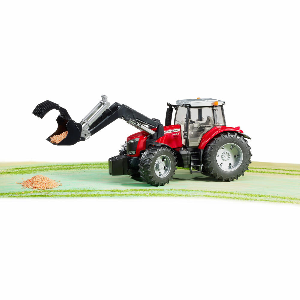 Bruder Landwirtschaft Massey Ferguson 7624, mit Frontlader, Traktor, Modellfahrzeug, Modell Fahrzeug, Spielzeug, 03047