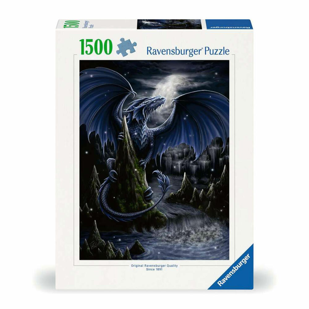 Ravensburger Puzzle Der Schwarzblaue Drache, Erwachsenenpuzzle, 1500 Teile, 12000731
