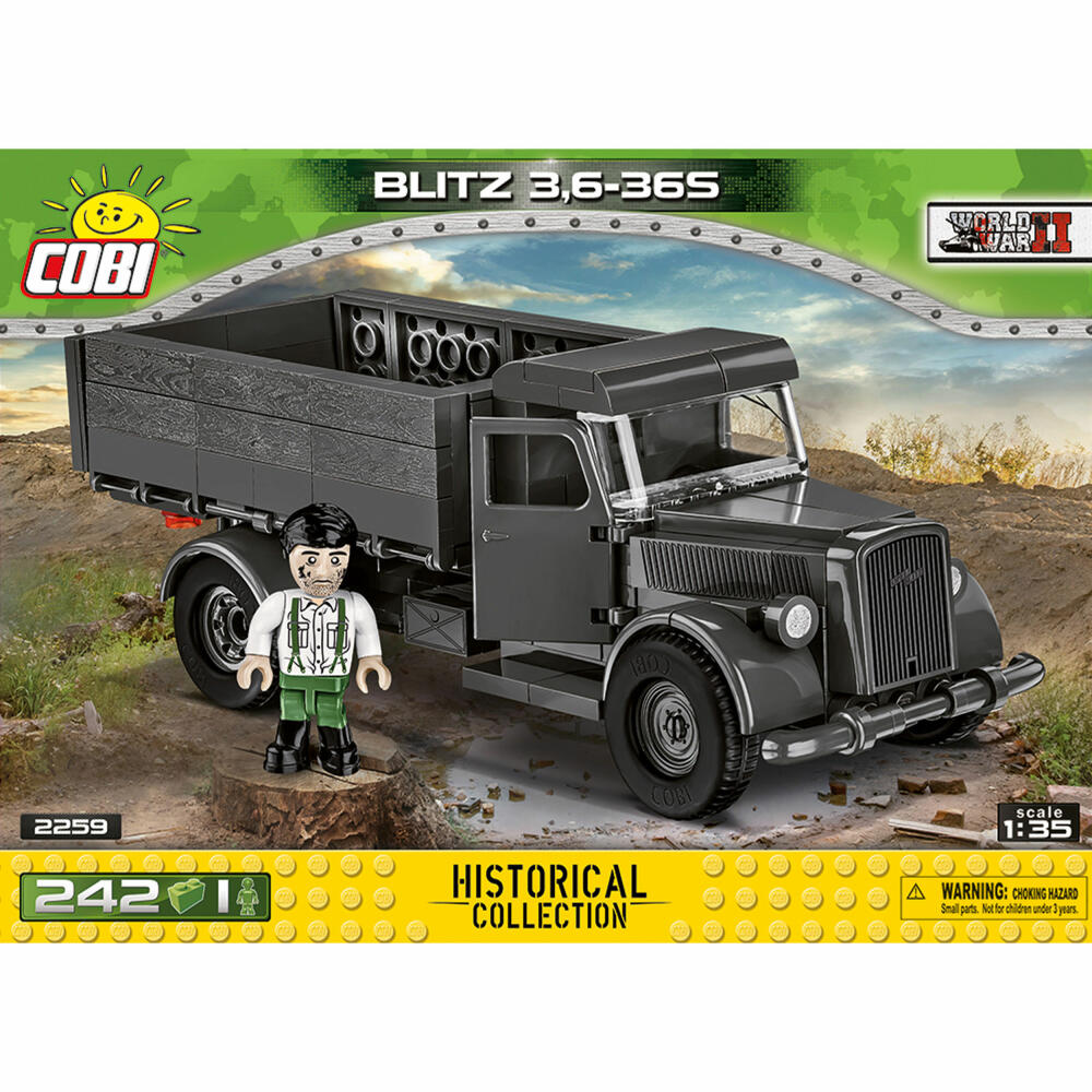Cobi Klemmbausteinset Blitz 3.6-36S Truck, World War 2, Militär Spielzeug, 242 Teile, 2259