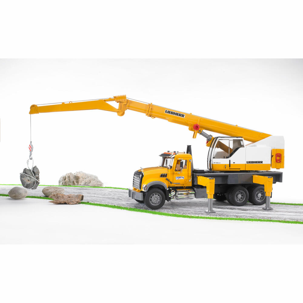 Bruder Construction Vehicles MACK Granite Liebherr Crane Truck, Crane Truck, Model Vehicle, Model Vehicle, Toy, 02818