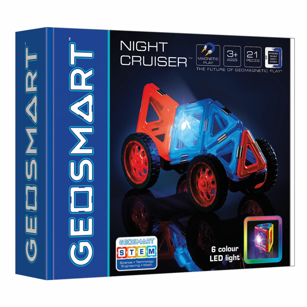 Geosmart construction blocks Night Cruiser, magnetic building blocks, from 3 years, 21 pieces, GEO 217