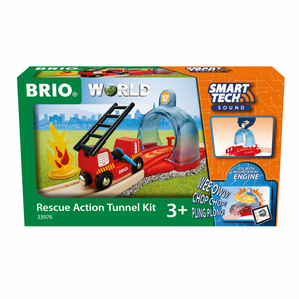 BRIO World Smart Tech Sound Fire Brigade, Wooden Railway, Wooden Railway, Interactive Toy, Accessories, 33976