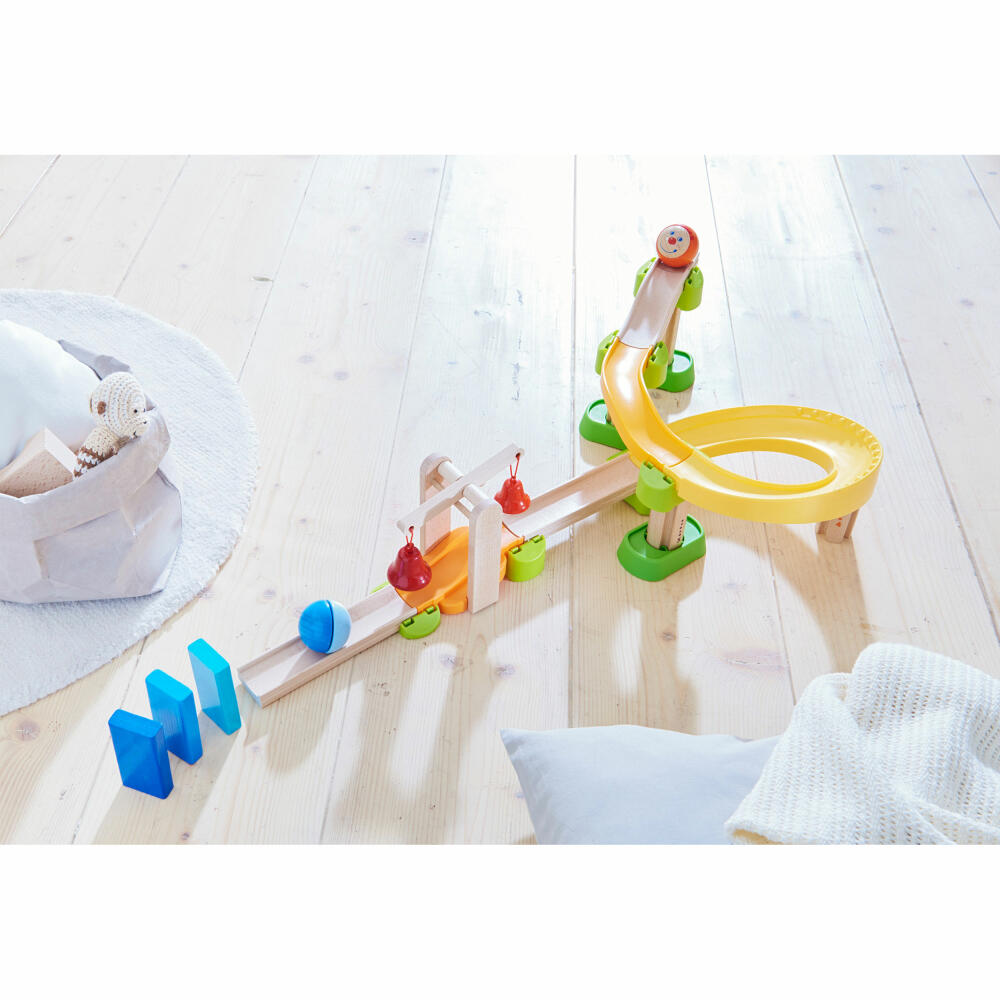 HABA Kullerbü Ball Track Klingeling, Wooden Ball Track, Wooden Blocks, Wooden Track, Beech, Metal, 302060