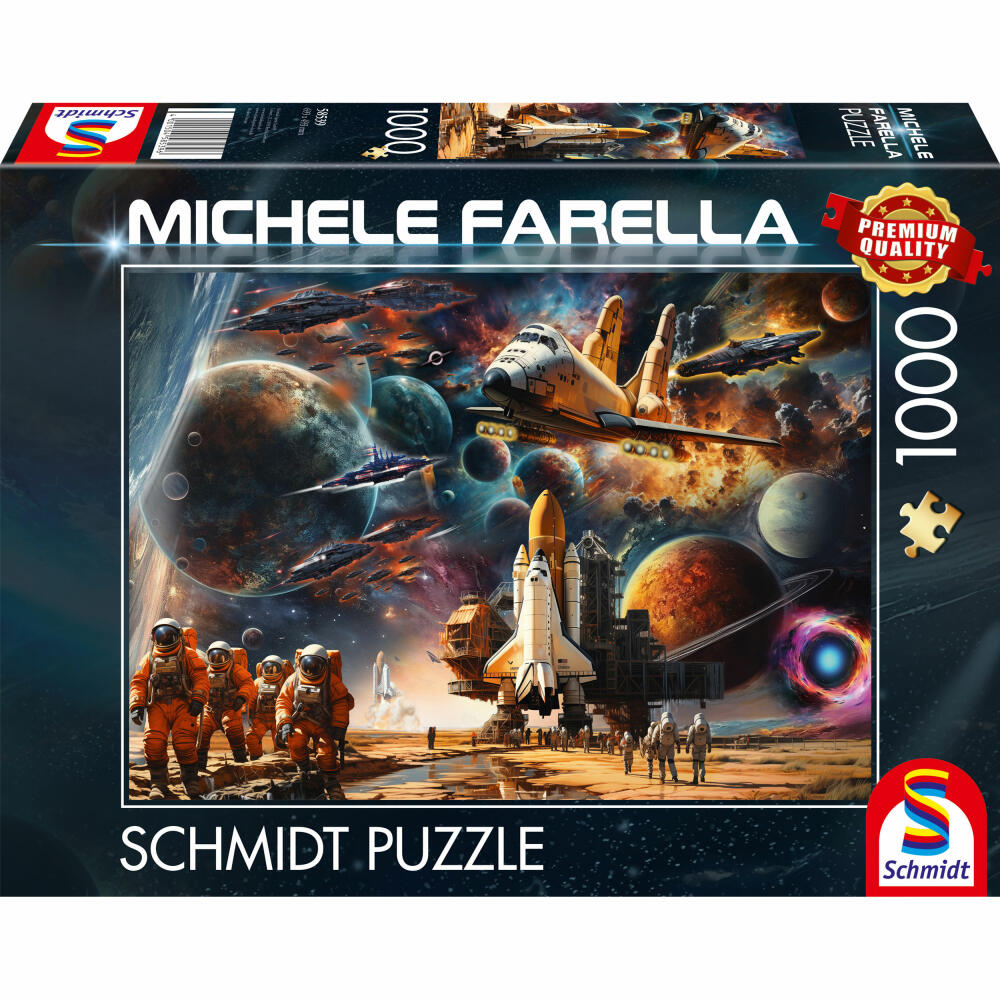Schmidt Spiele Puzzle Faszination Raumfahrt, Reise in ferne Galaxien, Michele Farella, Erwachsenenpuzzle, 1000 Teile, 58539