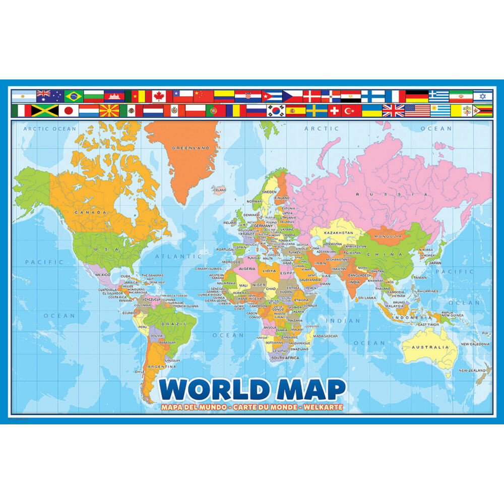 Eurographics Puzzle Weltkarte, Kinderpuzzle, 100 Teile, 48 x 33 cm, 6100-1271