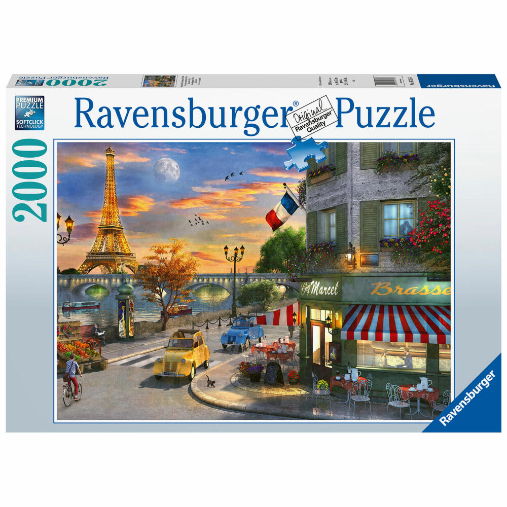 Ravensburger Romantische Abendstunde in Paris, Puzzle, Erwachsenenpuzzle, Erwachsenen Puzzles, 2000 Teile, 16716
