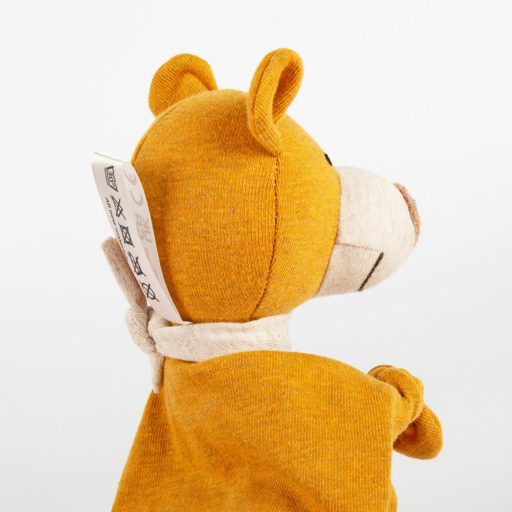 sigikid Mini Jersey-Tuch Bär Tiny Tissues, Schnuffeltuch, Schmusetuch, Kuscheltuch, Baumwolle, Gelb, 18 cm, 39839