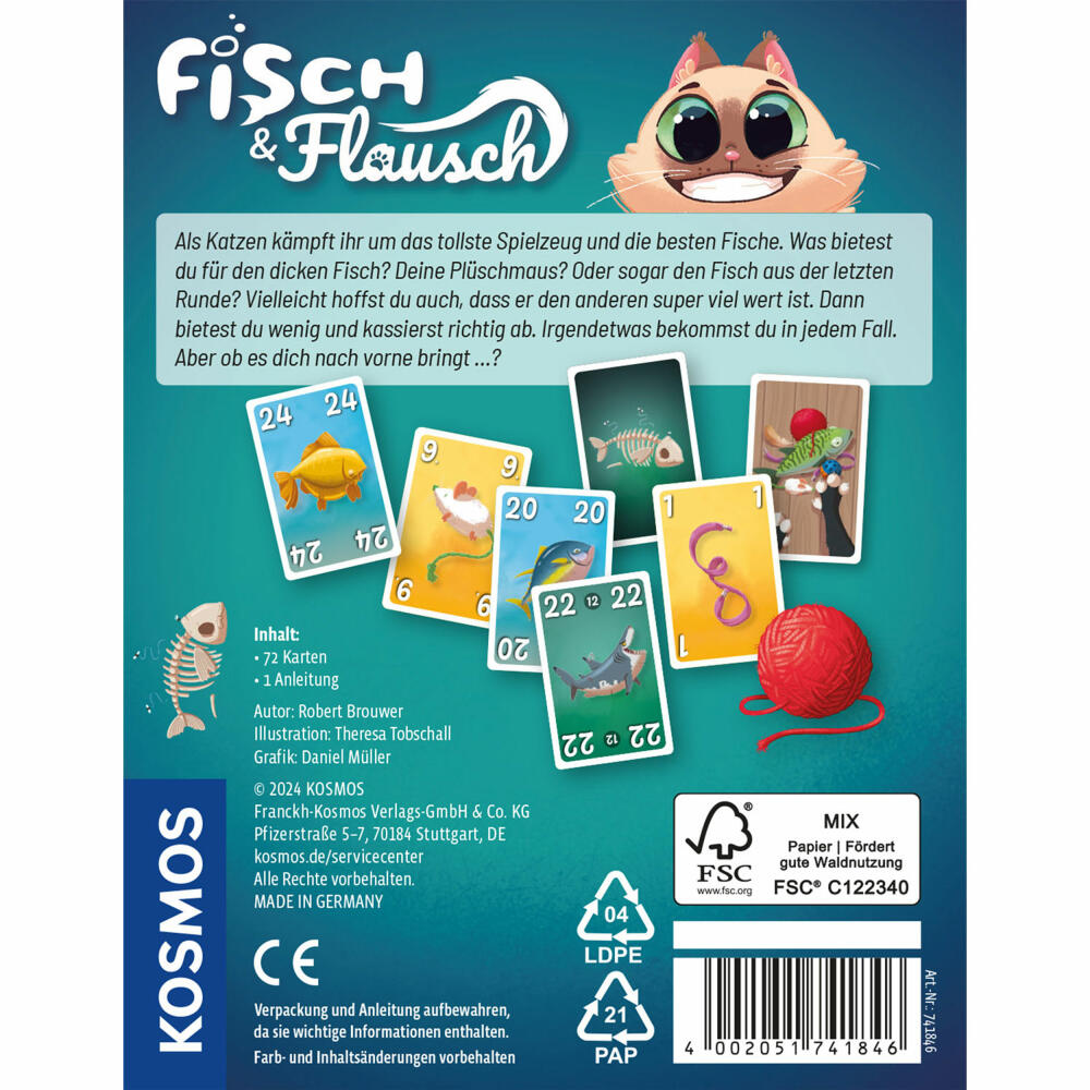 KOSMOS Fish & Flausch, card game, bidding game, family game, ages 8 and up, 741846