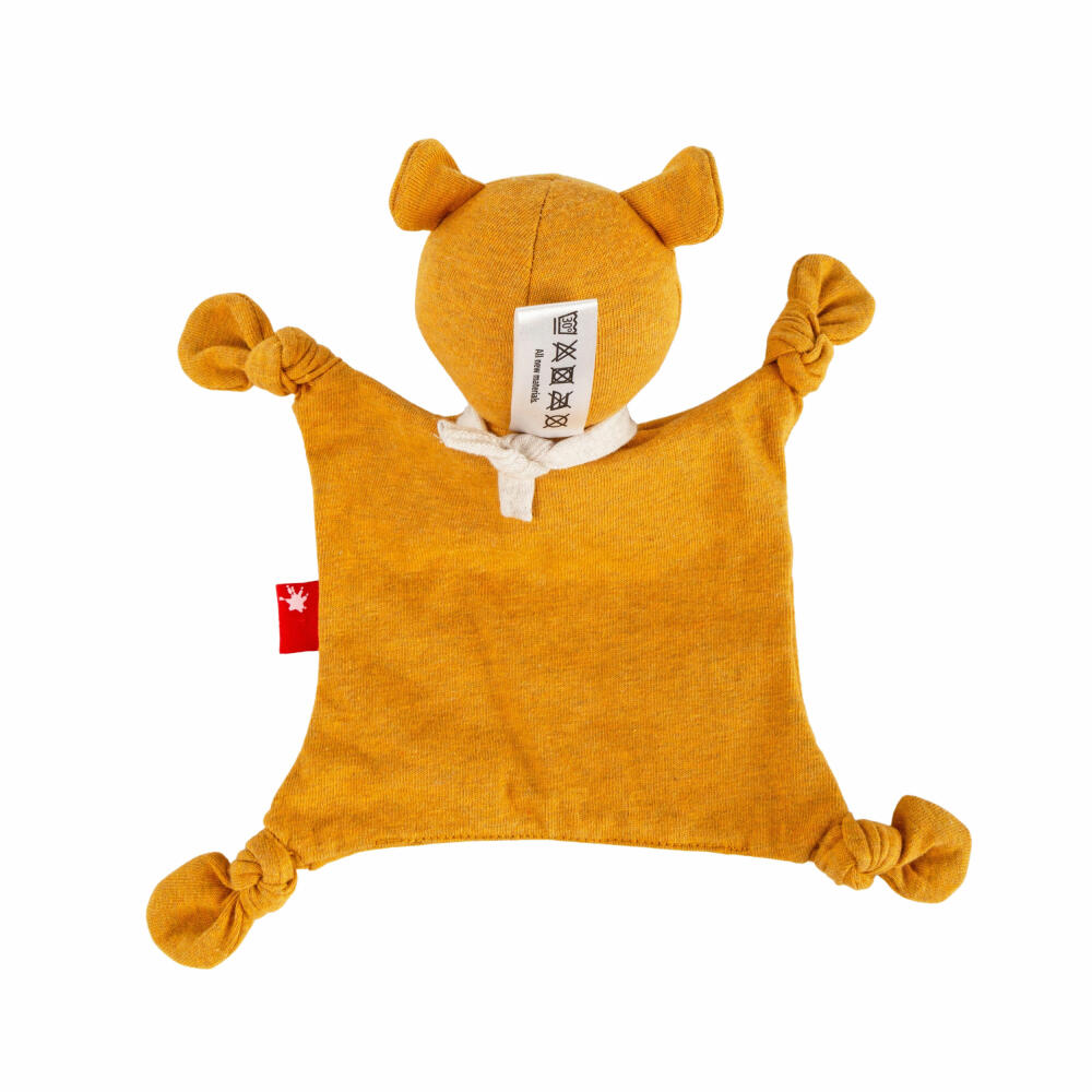 sigikid Mini Jersey-Tuch Bär Tiny Tissues, Schnuffeltuch, Schmusetuch, Kuscheltuch, Baumwolle, Gelb, 18 cm, 39839