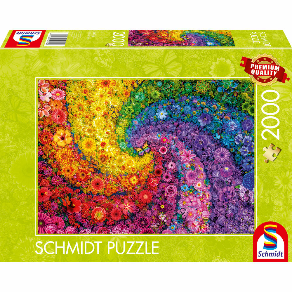 Schmidt Spiele Puzzle Colorful Flower Swirl, Standard, Adult Puzzle, 2000 Pieces, 59744
