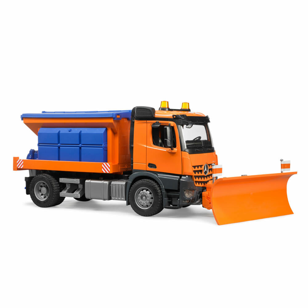 Bruder Baufahrzeuge Mercedes Ben Arocs Winterdienst, mit Räumschild, Modellfahrzeug, Modell Fahrzeug, Spielzeug, 03685