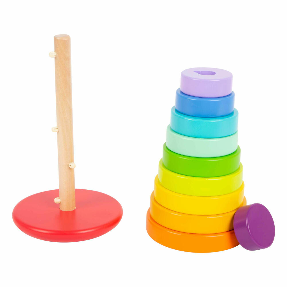 Legler Small Foot Stapelturm Steckspiel Regenbogen, Spielzeug, ab 12 Monate, 11794