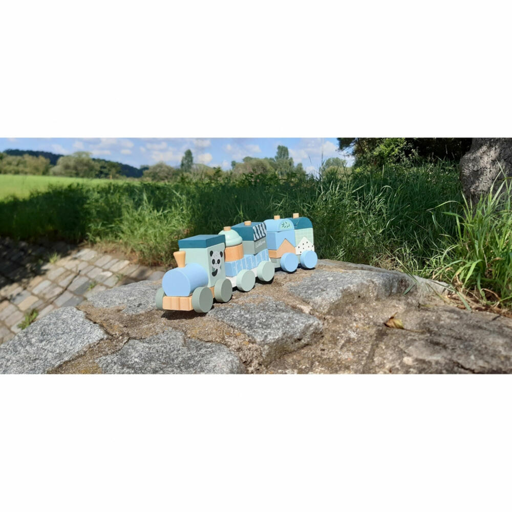 Eichhorn Holzzug, 16-tlg., Zug, Eisenbahn, Holzspielzeug, Steckspiel, Bausteine, 100003804