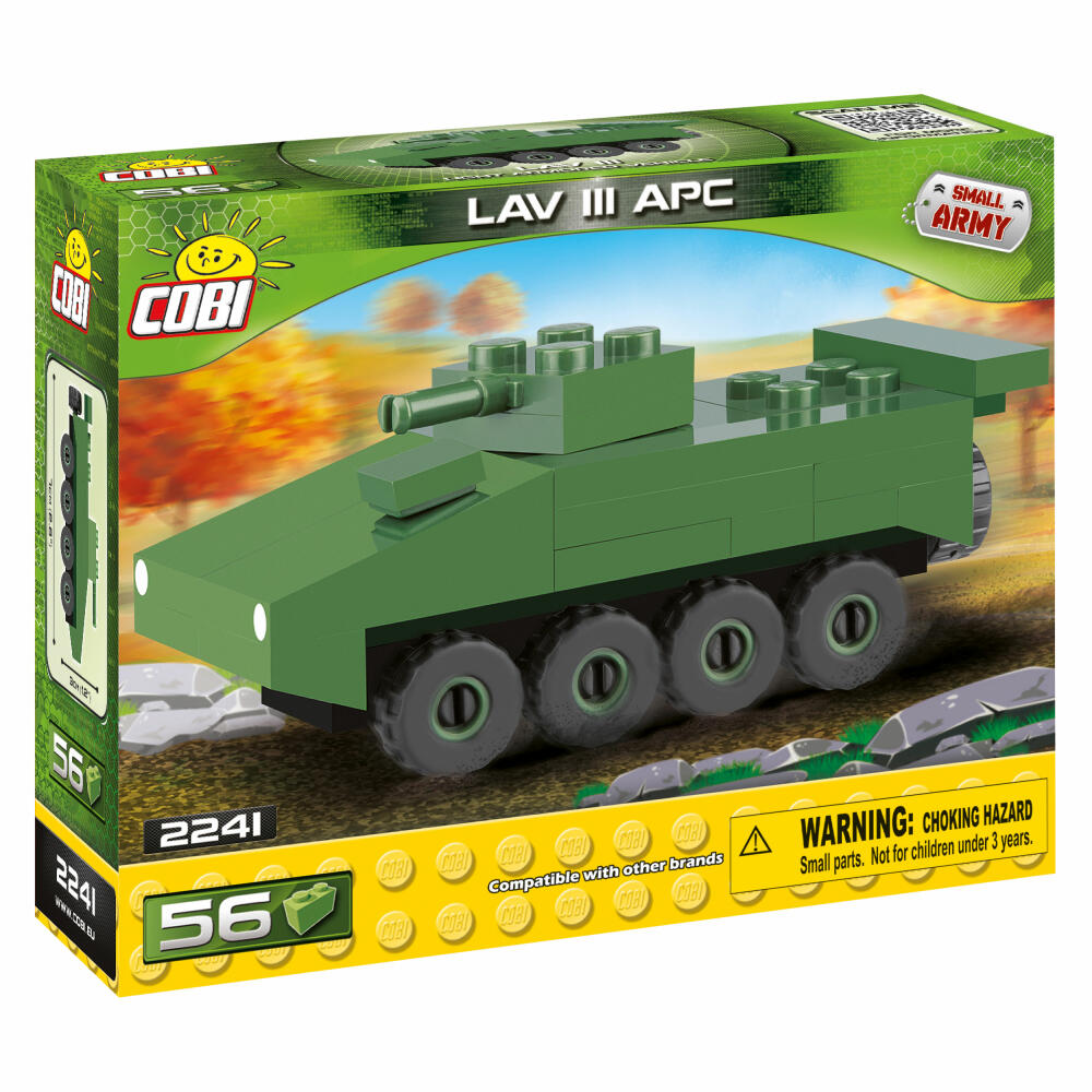 COBI World War 2 LAV III APC, Vehicle, Military, Soldiers, Figure, Construction Bricks, 56 Parts, 2241